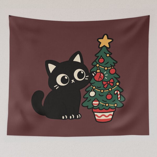 Item preview, Mischievous Cat Broke the Christmas Lights designed and sold by MewMade.