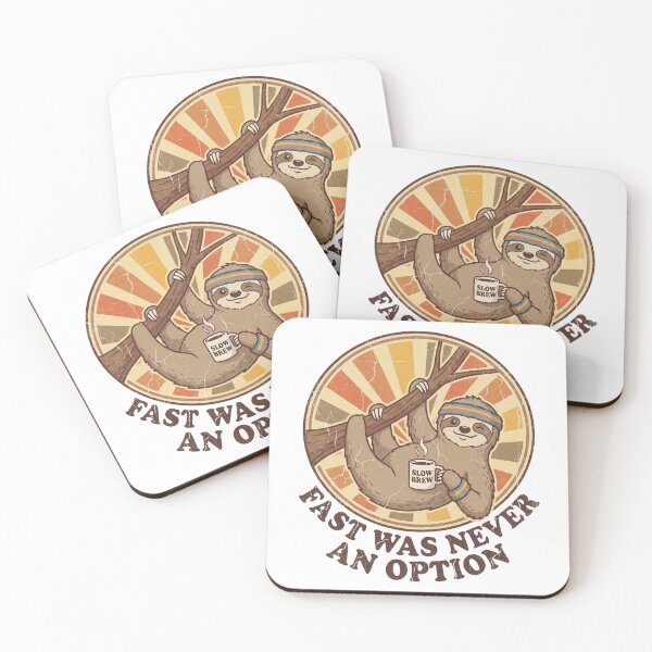 Item preview, Fast Was Never An Option - Sarcastic Sloth Coffee Retro Vintage designed and sold by HappyHarmony40.