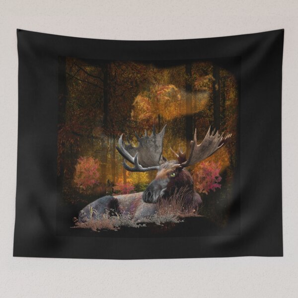 Item preview, Majestic Moose in Autumn Forest designed and sold by Patricia Brown.
