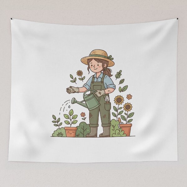 Item preview, Gardener With A Watering Can, Folk Line designed and sold by eduardoroa22.