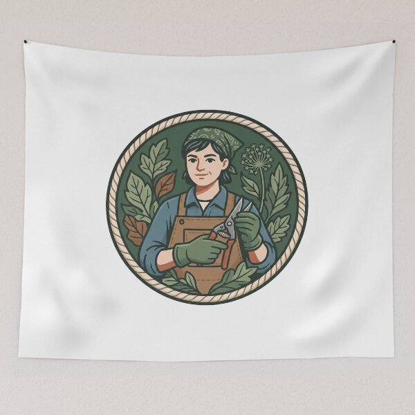 Item preview, Gardener Medallion With Garden Shears designed and sold by eduardoroa22.