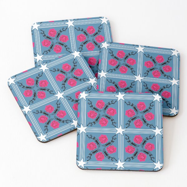 Item preview, Lady Justice & Rose Square Radials on Blue designed and sold by Digitalmyth's Designs.