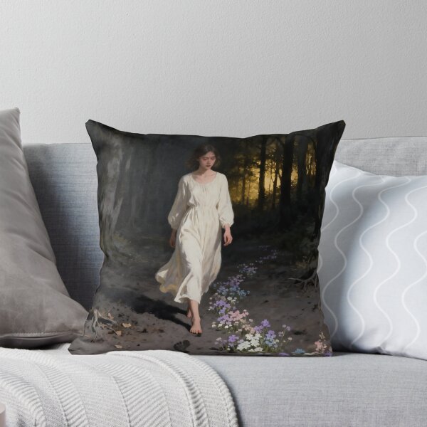 Item preview, Flowers in Footsteps Art, Woman Walking Through Forest, Hope and Healing Fine Art designed and sold by stylishdzign.