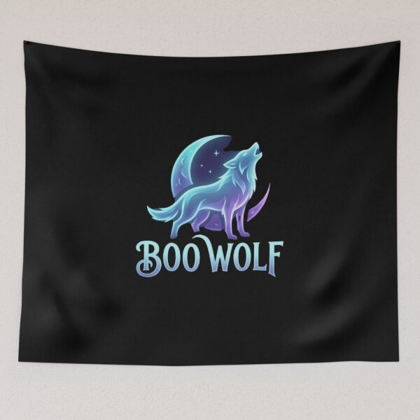 Item preview, BOO WOLF - Ethereal Spirit Wolf and Celestial Moon designed and sold by NightshadeWolfs.