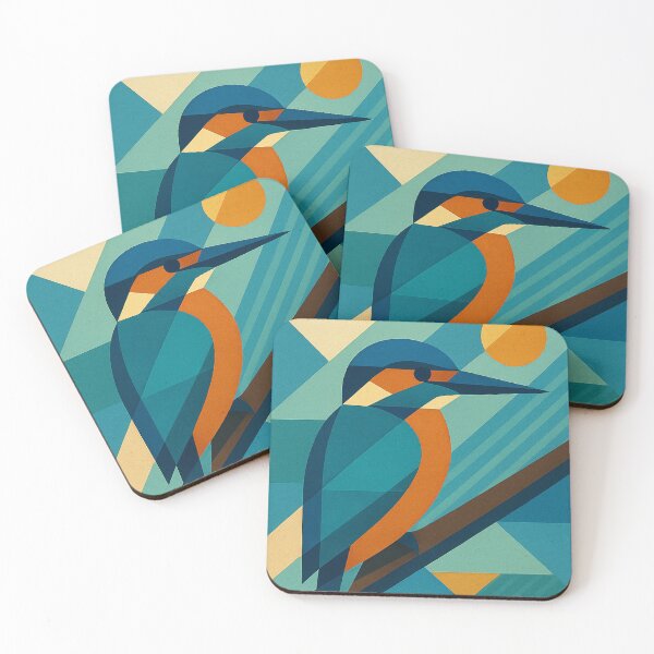 Item preview, Kingfisher - a Geometric illustration. designed and sold by GalleryKauffeld.