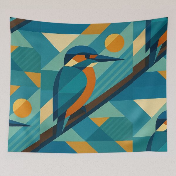 Item preview, Kingfisher - a Geometric illustration. designed and sold by GalleryKauffeld.