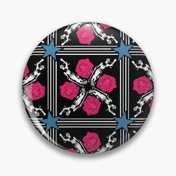 Item preview, Lady Justice & Rose Square Radials on Black designed and sold by Digitalmyth's Designs.