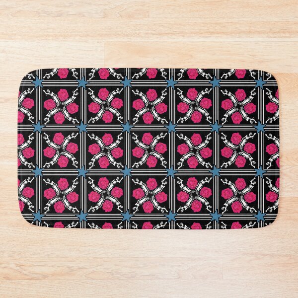 Item preview, Lady Justice & Rose Square Radials on Black designed and sold by Digitalmyth's Designs.