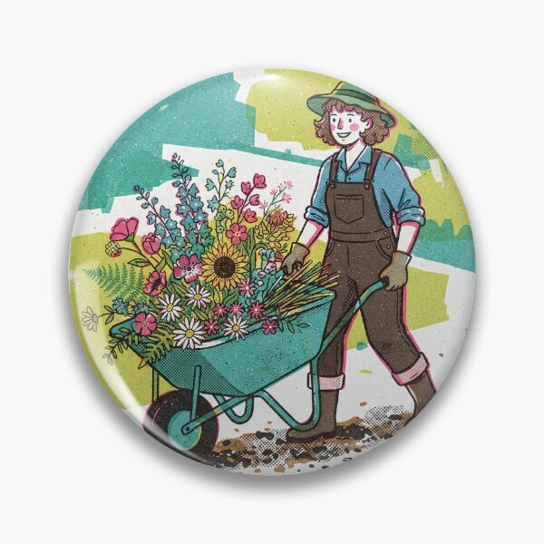 Artikelvorschau, Gärtner mit einer Schubkarre voller Schnittblumen entworfen und verkauft von eduardoroa22.