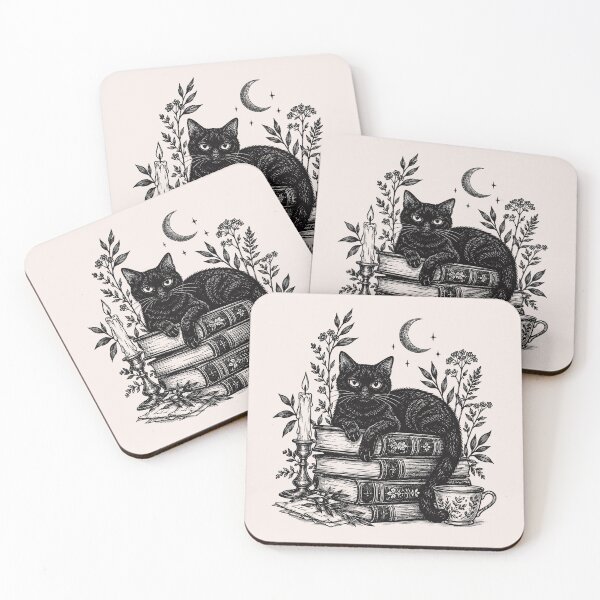 Item preview, Black Cat And Books designed and sold by VibeInkDesign.