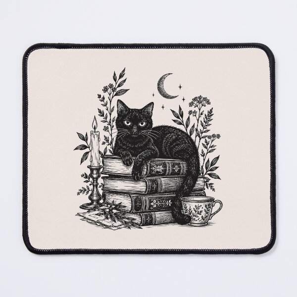 Item preview, Black Cat And Books designed and sold by VibeInkDesign.