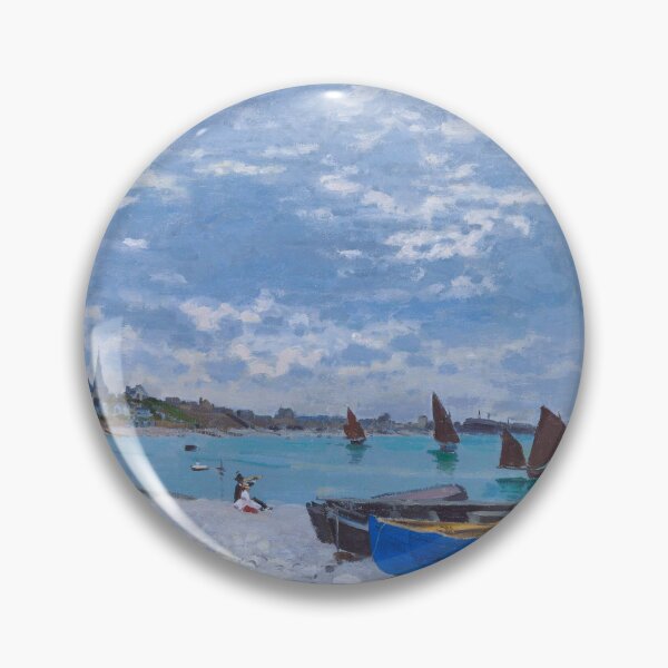 Item preview, Claude Monet The Beach at Sainte Adresse turquoise sea sailing nautical masterpiece impressionism painting print designed and sold by Jéanpaul  Ferro.