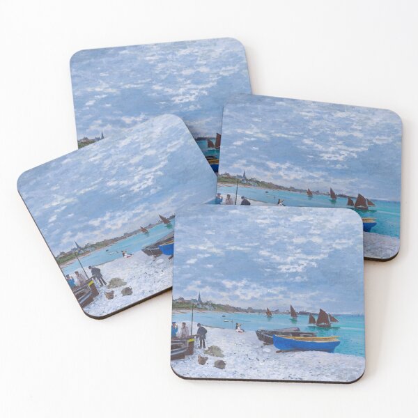 Item preview, Claude Monet The Beach at Sainte Adresse turquoise sea sailing nautical masterpiece impressionism painting print designed and sold by Jéanpaul  Ferro.