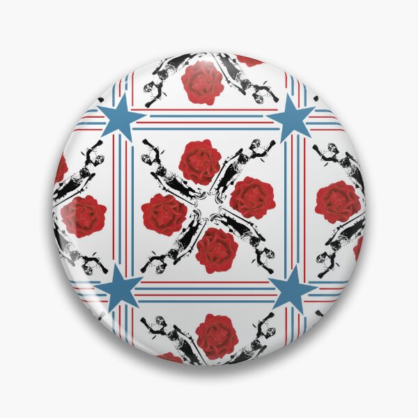 Item preview, Lady Justice & Red Rose Square Radials on White designed and sold by Digitalmyth's Designs.