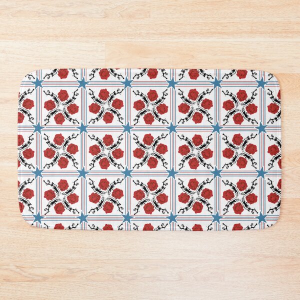 Item preview, Lady Justice & Red Rose Square Radials on White designed and sold by Digitalmyth's Designs.