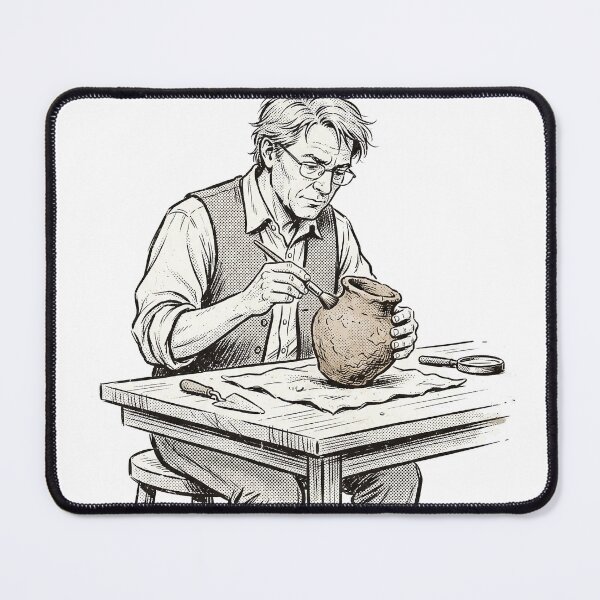 Item preview, Historian Examining A Clay Pot designed and sold by eduardoroa22.
