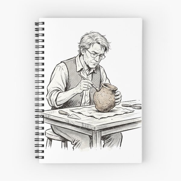 Item preview, Historian Examining A Clay Pot designed and sold by eduardoroa22.
