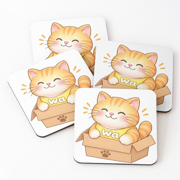Item preview, Kawaii Orange Tabby Cat in a Cardboard Box designed and sold by Wawa5656.
