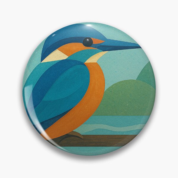 Item preview, Kingfisher in nature - a Geometric illustration. designed and sold by GalleryKauffeld.