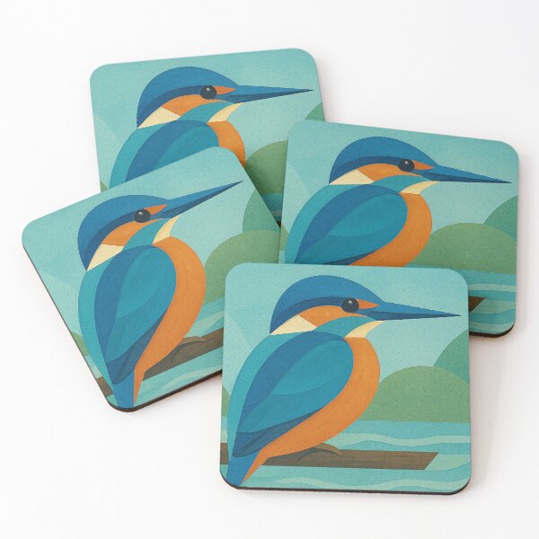 Item preview, Kingfisher in nature - a Geometric illustration. designed and sold by GalleryKauffeld.