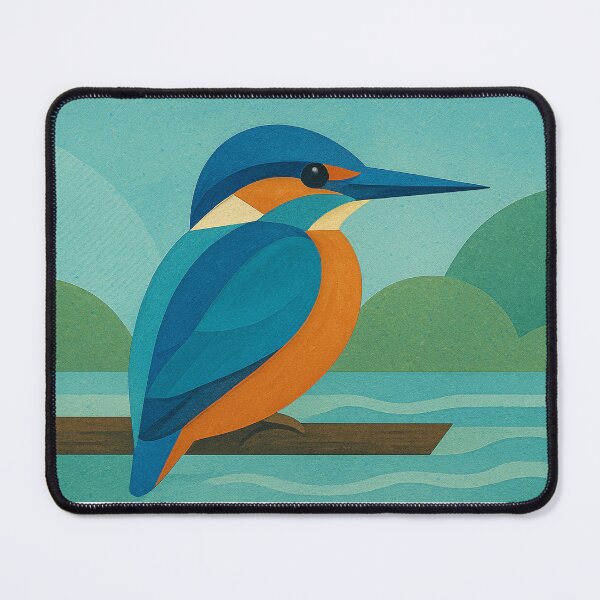 Item preview, Kingfisher in nature - a Geometric illustration. designed and sold by GalleryKauffeld.