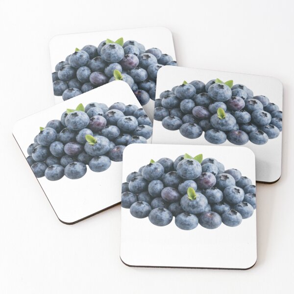 Item preview, Fresh Blueberries with Green Leaves Isolated Fruit Composition designed and sold by BunnyLove003.