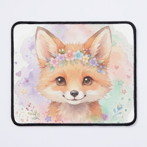 Item preview, Pastel Kawaii Fox Floral Crown Coffee Mug & Cute Woodland Animal Sticker designed and sold by Miming.
