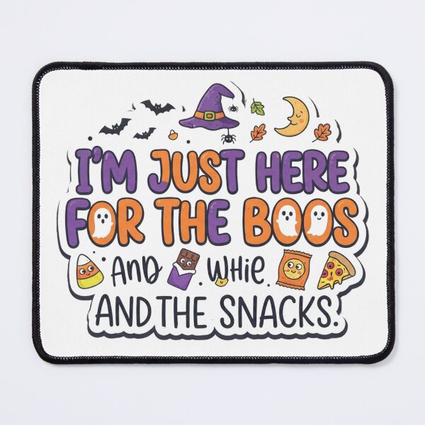 Item preview, I'm Just Here For The Boos And The Snacks Halloween Sticker Design designed and sold by CreativeNest Prints.