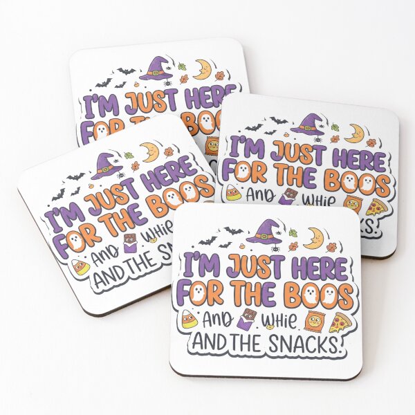 Item preview, I'm Just Here For The Boos And The Snacks Halloween Sticker Design designed and sold by CreativeNest Prints.