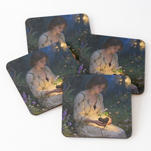 Item preview, Blooming Heart Woman Art, Flowers Growing From the Heart, Emotional Healing Fine Art designed and sold by stylishdzign.
