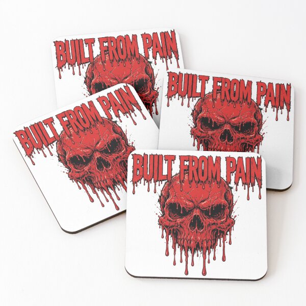 Item preview, BUILT FROM PAIN Melting Blood Skull Horror Grunge Streetwear designed and sold by LunaGlow Studio.