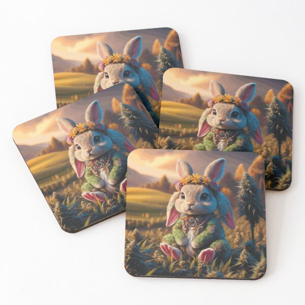 Item preview, Hippie Bunny in Cannabis Flower Field designed and sold by ArdeWins.