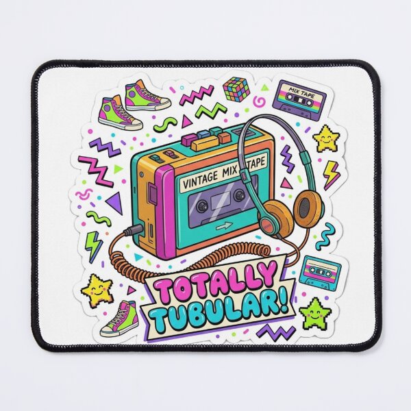 Item preview, Totally Tubular 80s Retro Cassette Player Mixtape designed and sold by GeniusCorner.