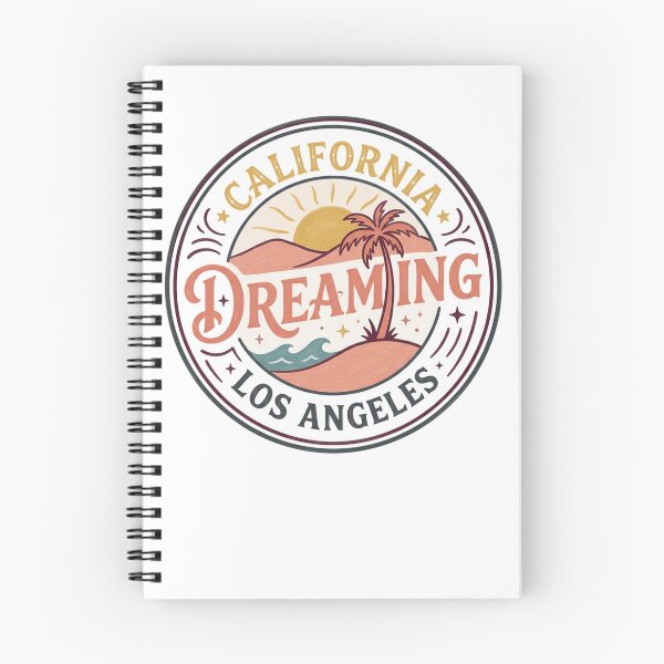 Item preview, California Dreaming Los Angeles Retro Beach Badge Art designed and sold by mood-draftsman.