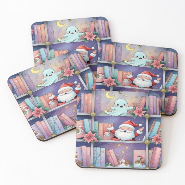 Item preview, Kawaii Ghosts in Christmas Library designed and sold by BriSher.