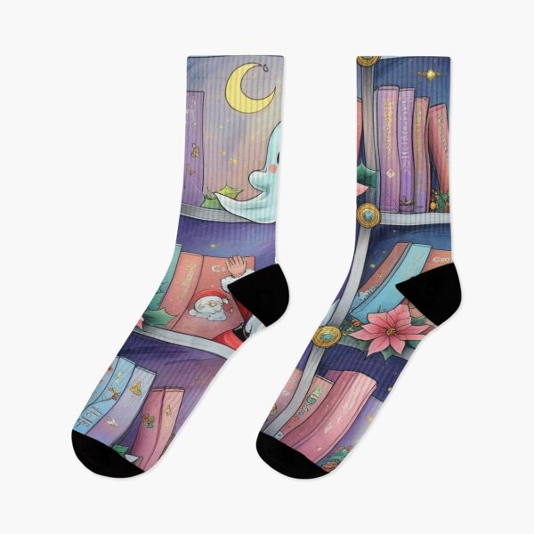 Item preview, Kawaii Ghosts in Christmas Library designed and sold by BriSher.