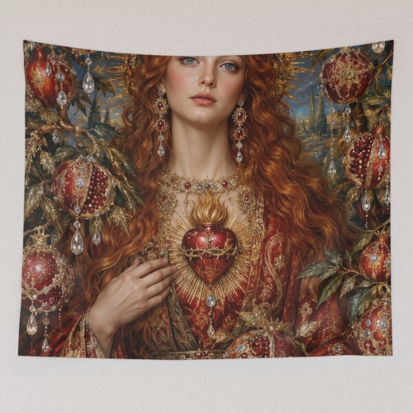 Item preview, Sacred Heart of Mary Magdalene with Pomegranates designed and sold by Tau Tia L Douglass.