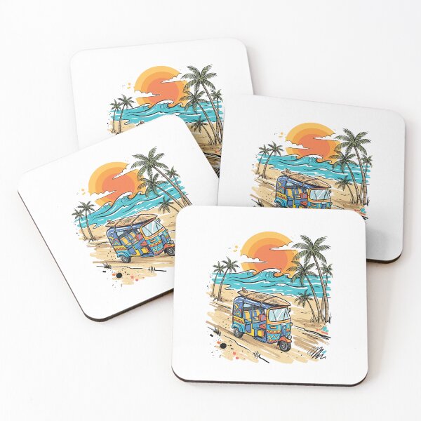 Item preview, Sri Lankan Tuk Tuk Surf Beach Art Print designed and sold by Merch by Das Design Studio.
