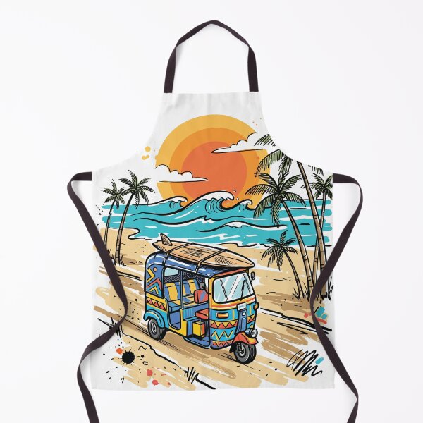 Item preview, Sri Lankan Tuk Tuk Surf Beach Art Print designed and sold by Merch by Das Design Studio.
