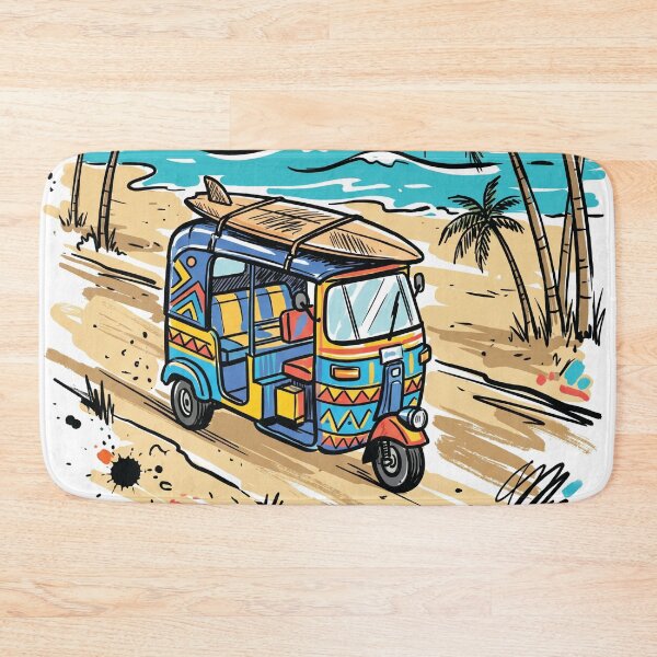 Item preview, Sri Lankan Tuk Tuk Surf Beach Art Print designed and sold by Merch by Das Design Studio.