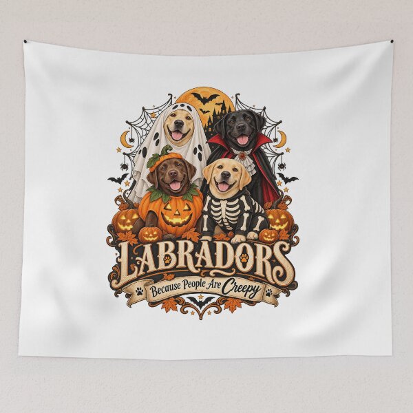 Item preview, Labradors Because People are Creepy Halloween Dogs  designed and sold by will freed18.