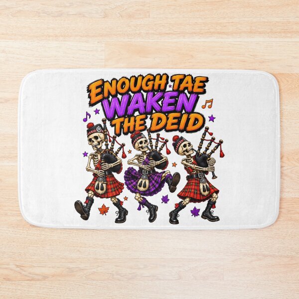 Item preview, Scottish Skeleton Bagpipers Halloween - Enough to Waken the deid! designed and sold by SMalcolmDesigns.