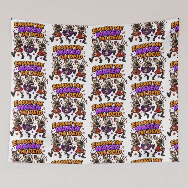 Item preview, Scottish Skeleton Bagpipers Halloween - Enough to Waken the deid! designed and sold by SMalcolmDesigns.