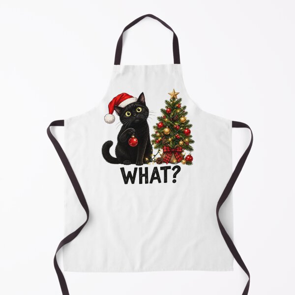 Item preview, Christmas Cat What Funny Black Cat Christmas Tree Holiday Cute Winter Cat Gift designed and sold by LandFinStudio.