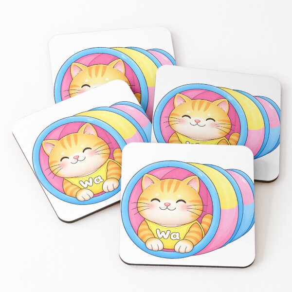 Item preview, Kawaii Orange Tabby Cat in a Colorful Tunnel designed and sold by Wawa5656.