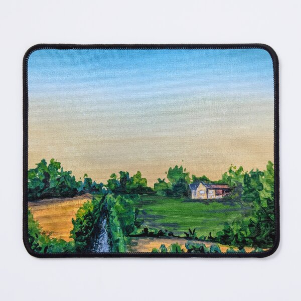 Item preview, Farmhouse under summer sky, Petts Wood, London painting designed and sold by Art-By-Rosalind.
