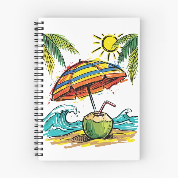 Item preview, Coconut Beach Umbrella Tropical Art Print designed and sold by Merch by Das Design Studio.