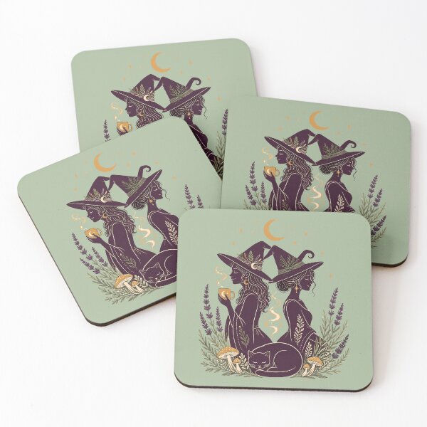 Item preview, Cozy Witch Sisters Moonlit Tea Time designed and sold by Fun2Fentastic.