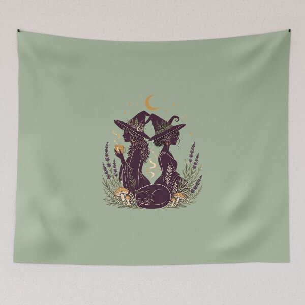 Item preview, Cozy Witch Sisters Moonlit Tea Time designed and sold by Fun2Fentastic.