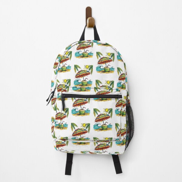 Item preview, Coconut Beach Umbrella Tropical Art Print designed and sold by Merch by Das Design Studio.